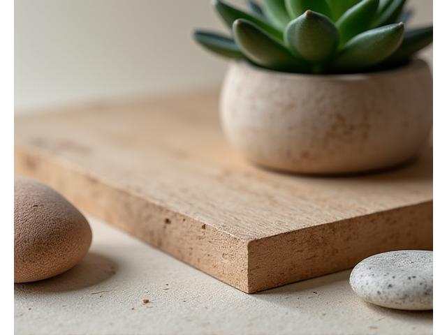 Détail de matériaux naturels dans le studio