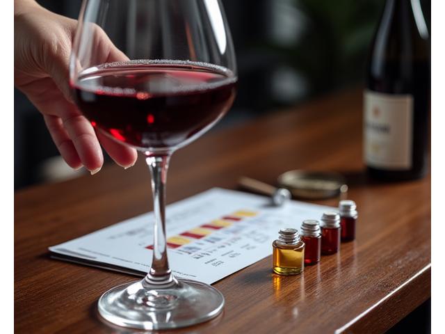 Un sommelier montrant des flacons d'arômes à des étudiants lors d'un atelier de perfectionnement.